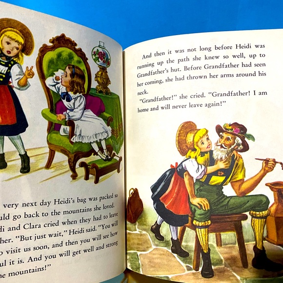 A LITTLE GOLDEN BOOK VTG 1954 HEIDI HER LIFE IN THE MOUNTAINS w/HER GRANDFATHER - Picture 13 of 15